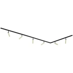 QAZQA Deckenstrahler|Aufbaustrahler*Modernes Schienensystem mit 6 Spots in Beige und Schwarz, 1-phasig - Slimline Uzzy