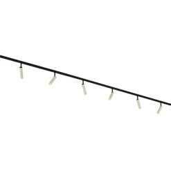 QAZQA Deckenstrahler|Aufbaustrahler*Modernes Schienensystem mit 6 Spots in Beige und Schwarz, 1-phasig - Slimline Uzzy