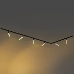 QAZQA Deckenstrahler|Aufbaustrahler*Modernes Schienensystem mit 6 Spots in Beige und Schwarz, 1-phasig - Slimline Uzzy