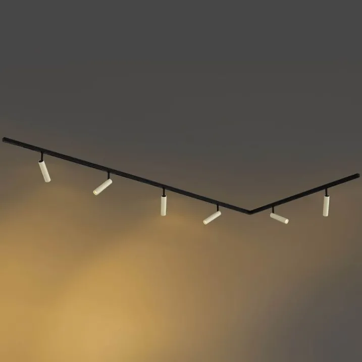 QAZQA Deckenstrahler|Aufbaustrahler*Modernes Schienensystem mit 6 Spots in Beige und Schwarz, 1-phasig - Slimline Uzzy