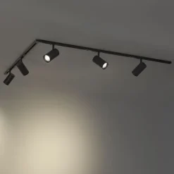 QAZQA Led-Strahler|Deckenstrahler*Modernes Schienensystem mit 5 Strahlern schwarz 1-phasig - Iconic Mark