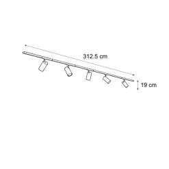 QAZQA Led-Strahler|Deckenstrahler*Modernes Schienensystem mit 5 Strahlern schwarz 1-phasig - Iconic Mark