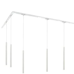 QAZQA Deckenstrahler|Aufbaustrahler*Modernes Schienensystem mit 5 Pendelleuchten Weiß 1-phasig - Iconic Frini