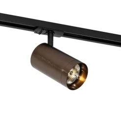 QAZQA Deckenstrahler|Aufbaustrahler*Modernes Schienensystem mit 5 Strahlern Dunkelbronze 1-Phasen GU10 70mm - Iconic Jeana Luxe