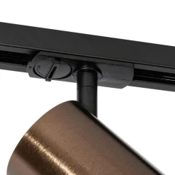 QAZQA Deckenstrahler|Aufbaustrahler*Modernes Schienensystem mit 5 Strahlern Dunkelbronze 1-Phasen GU10 70mm - Iconic Jeana Luxe