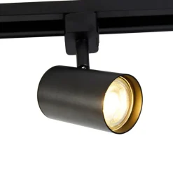 QAZQA Deckenstrahler|Aufbaustrahler*Modernes Schienensystem mit 4 Strahlern schwarz 1-phasig - Iconic Yade