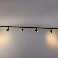 QAZQA Deckenstrahler|Aufbaustrahler*Modernes Schienensystem mit 4 Strahlern schwarz 1-phasig - Iconic Yade