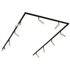 QAZQA Aufbaustrahler|Deckenstrahler*Modernes Schienensystem mit 10 Strahlern Beige und Schwarz 1-phasig - Slimline Uzzy