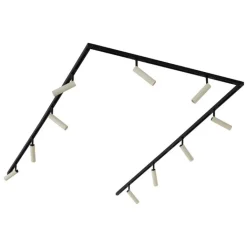 QAZQA Aufbaustrahler|Deckenstrahler*Modernes Schienensystem mit 10 Strahlern Beige und Schwarz 1-phasig - Slimline Uzzy