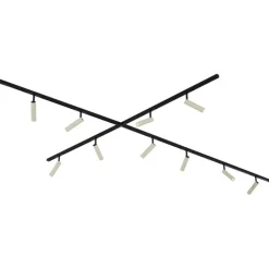 QAZQA Aufbaustrahler|Deckenstrahler*Modernes Schienensystem mit 10 Strahlern Beige und Schwarz 1-phasig - Slimline Uzzy