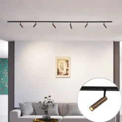 QAZQA Deckenstrahler|Aufbaustrahler*Modernes Schienensystem mit 6 dunkelbronzefarbenen Strahlern 1-phasig - Slimline Uzzy