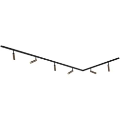 QAZQA Deckenstrahler|Aufbaustrahler*Modernes Schienensystem mit 6 dunkelbronzefarbenen Strahlern 1-phasig - Slimline Uzzy