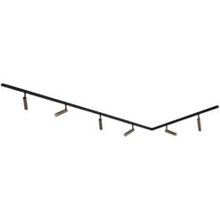 QAZQA Deckenstrahler|Aufbaustrahler*Modernes Schienensystem mit 6 dunkelbronzefarbenen Strahlern 1-phasig - Slimline Uzzy
