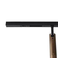 QAZQA Deckenstrahler|Aufbaustrahler*Modernes Schienensystem mit 6 dunkelbronzefarbenen Strahlern 1-phasig - Slimline Uzzy