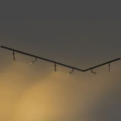 QAZQA Deckenstrahler|Aufbaustrahler*Modernes Schienensystem mit 6 dunkelbronzefarbenen Strahlern 1-phasig - Slimline Uzzy