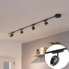 QAZQA Led-Strahler|Deckenstrahler*Modernes Schienensystem mit 4 schwarzen Strahlern 1-phasig - Magnetic Eggy
