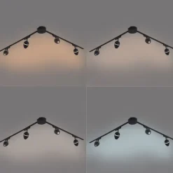QAZQA Led-Strahler|Deckenstrahler*Modernes Schienensystem mit 4 schwarzen Strahlern 1-phasig - Magnetic Eggy