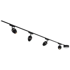 QAZQA Led-Strahler|Deckenstrahler*Modernes Schienensystem mit 4 schwarzen Strahlern 1-phasig - Magnetic Eggy