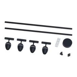 QAZQA Led-Strahler|Deckenstrahler*Modernes Schienensystem mit 4 schwarzen Strahlern 1-phasig - Magnetic Eggy