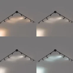 QAZQA Led-Strahler|Deckenstrahler*Modernes Schienensystem mit 8 schwarzen Strahlern 1-phasig - Magnetic Samson