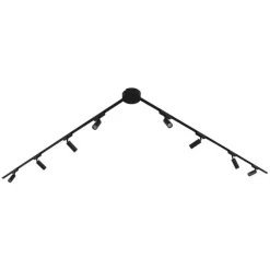 QAZQA Led-Strahler|Deckenstrahler*Modernes Schienensystem mit 8 schwarzen Strahlern 1-phasig - Magnetic Samson