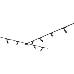 QAZQA Led-Strahler|Deckenstrahler*Modernes Schienensystem mit 8 schwarzen Strahlern 1-phasig - Magnetic Samson