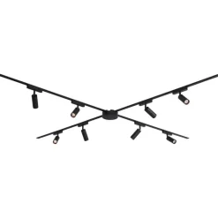 QAZQA Led-Strahler|Deckenstrahler*Modernes Schienensystem mit 8 schwarzen Strahlern 1-phasig - Magnetic Samson