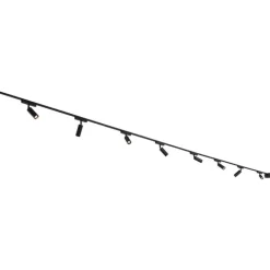 QAZQA Led-Strahler|Deckenstrahler*Modernes Schienensystem mit 8 schwarzen Strahlern 1-phasig - Magnetic Samson