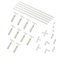 QAZQA Deckenstrahler|Aufbaustrahler*Modernes Schienensystem mit 10 Strahlern Beige und Weiß 1-phasig - Slimline Uzzy