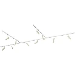 QAZQA Deckenstrahler|Aufbaustrahler*Modernes Schienensystem mit 10 Strahlern Beige und Weiß 1-phasig - Slimline Uzzy