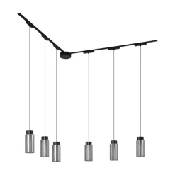QAZQA Schlafzimmerlampen|Küchenlampen*Modernes Schienensystem mit 6 schwarzen Pendelleuchten 1-phasig - Magnetic Vance