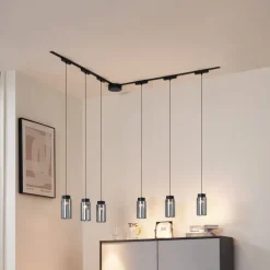 QAZQA Schlafzimmerlampen|Küchenlampen*Modernes Schienensystem mit 6 schwarzen Pendelleuchten 1-phasig - Magnetic Vance