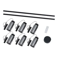 QAZQA Schlafzimmerlampen|Küchenlampen*Modernes Schienensystem mit 6 schwarzen Pendelleuchten 1-phasig - Magnetic Vance