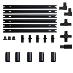 QAZQA Aufbaustrahler|Deckenstrahler*Modernes Schienensystem mit 5 schwarzen Strahlern 1-phasig GU10 35mm - Iconic Ruby