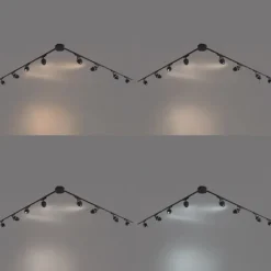 QAZQA Led-Strahler|Deckenstrahler*Modernes Schienensystem mit 8 schwarzen Strahlern 1-phasig - Magnetic Eggy