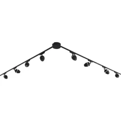 QAZQA Led-Strahler|Deckenstrahler*Modernes Schienensystem mit 8 schwarzen Strahlern 1-phasig - Magnetic Eggy