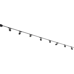 QAZQA Led-Strahler|Deckenstrahler*Modernes Schienensystem mit 8 schwarzen Strahlern 1-phasig - Magnetic Eggy