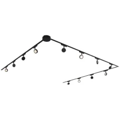 QAZQA Led-Strahler|Aufbaustrahler*Modernes Schienensystem mit 12 schwarzen Strahlern 1-phasig - Magnetic Lance