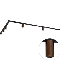 QAZQA Deckenstrahler|Aufbaustrahler*Modernes Schienensystem mit 5 Strahlern Dunkelbronze 1-phasig GU10 35mm - Iconic Ruby