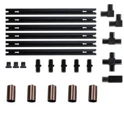 QAZQA Deckenstrahler|Aufbaustrahler*Modernes Schienensystem mit 5 Strahlern Dunkelbronze 1-phasig GU10 35mm - Iconic Ruby