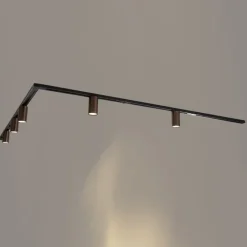 QAZQA Deckenstrahler|Aufbaustrahler*Modernes Schienensystem mit 5 Strahlern Dunkelbronze 1-phasig GU10 35mm - Iconic Ruby