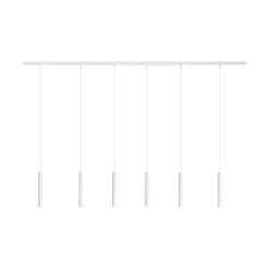 QAZQA Deckenstrahler|Aufbaustrahler*Modernes Schienensystem mit 6 weißen Pendelleuchten 1-phasig - Slimline Keno