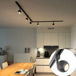 QAZQA Schlafzimmerlampen|Küchenlampen*Modernes Schienensystem schwarz 5-flammig 1-phasig - Gissi