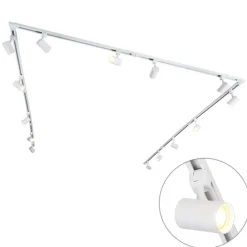 Kinder QAZQA Preisvorteil Auf Leuchtmittel|Smarte Glühbirnen*Modernes Schienensystem weiß mit 14 Spots 1-phasig - Jeana