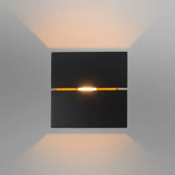 QAZQA Schlafzimmerlampen|Küchenlampen*Modernes Set aus 4 Wandlampen in Schwarz mit Gold, 2-flammig – Transfer Groove
