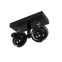 QAZQA Deckenstrahler|Aufbaustrahler*Modernes Spot Black 2-Licht - Master 111