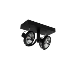 QAZQA Deckenstrahler|Aufbaustrahler*Modernes Spot Black 2-Licht - Master 111