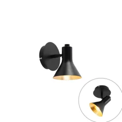 QAZQA Wandstrahler|Deckenstrahler*Modernes Spot Schwarz 1-flammig - Magno