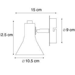 QAZQA Wandstrahler|Deckenstrahler*Modernes Spot Schwarz 1-flammig - Magno