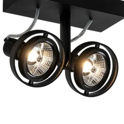 QAZQA Deckenstrahler|Aufbaustrahler*Modernes Spotschwarz 2-Licht - Master 70